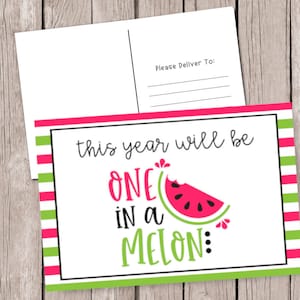 Back to School Postcard (one in a melon) - Happy Mail for Students  - Postcard for Students - Happy Mail from Teacher - Teacher Postcards