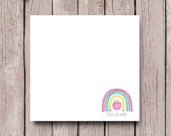 3x3 inch Teacher Rainbow Sticky Note - Teacher Rainbow Sticky Note - Rainbow Classroom - Teacher Appreciation