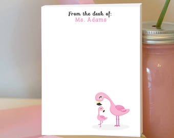 Flamingo Notepad - Personalized Teacher Notepad - Tropical Notepad - Flamingo Classroom - Tropical Classroom - Teacher Gift