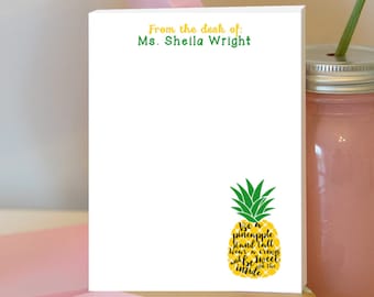 Be a Pineapple Notepad - Pineapple Personalized Notepad - Be a Pineapple - Pineapple Lover - Pineapple - Pineapple Gift - Stand Tall