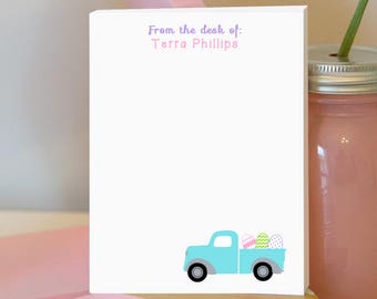 Easter Egg Truck Notepad - Easter Egg Notepad - Carrot Truck Notepad - Personalized Notepad - Easter Notepad - Easter Gift - Easter Eggs