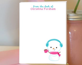 Snowman Notepad - Snowman - Winter Notepad - Winter Gift - Stocking Stuffer - Personalized Notepad