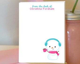 Snowman Notepad - Snowman - Winter Notepad - Winter Gift - Stocking Stuffer - Personalized Notepad