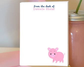 Pig Notepad - Personalized Notepad - Piggy Notepad- Animal Notepad - Animal Gift - Stocking Stuffer - Holiday Gift