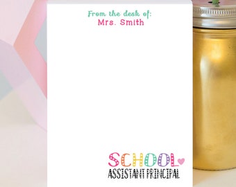 School Assistant Principal Notepad - Principal Appreciation - Principal Notepad - Assistant Principal Appreciation - Admin Gifts