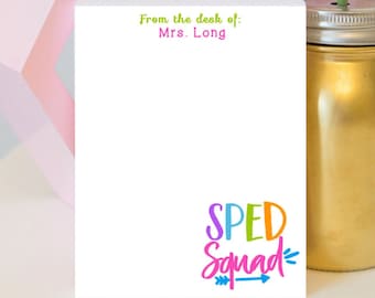 SPED Squad Notepad - SPED Squad Gift - SPED Appreciation Gift - Teacher Notepad - Personalized Teacher Notepad - Teacher Appreciation Gift