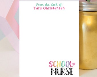 School Nurse Notepad - Nurse Notepad - Personalized Teacher Notepad - Teacher gift - teacher notepad - personalized notepad