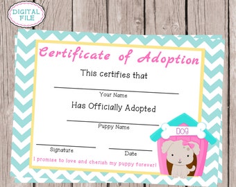 Puppy Adoption Cards - Puppy Party - Pet Adoption Cards - Puppy Paw-ty - Puppy Birthday - Pet Adoption Birthday - Pet Birthday