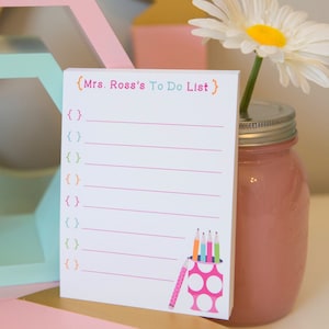 Personalized Teacher To Do List - Personalized Notepad - To Do List - Teacher Notepad - Teacher Gift - Teacher To Do List - School Supplies