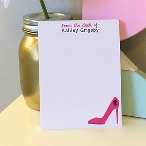 Personalized High Heel Monogram Notepad - Personalized Notepad - High Heel - High Heel Notepad