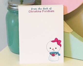 Personalized Snowman Notepad - Winter Notepad - Snowman - Holiday Gift - Christmas Notepad - Christmas Stationery - Stocking Stuffer