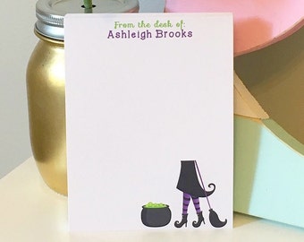 Witch Please! Notepad - personalized notepad - halloween - fall notepad - personalized stationery - custom notepad