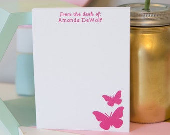 Personalized Butterfly Notepad - Butterfly Notepad - Personalized Notepad - Butterfly - Custom Notepad