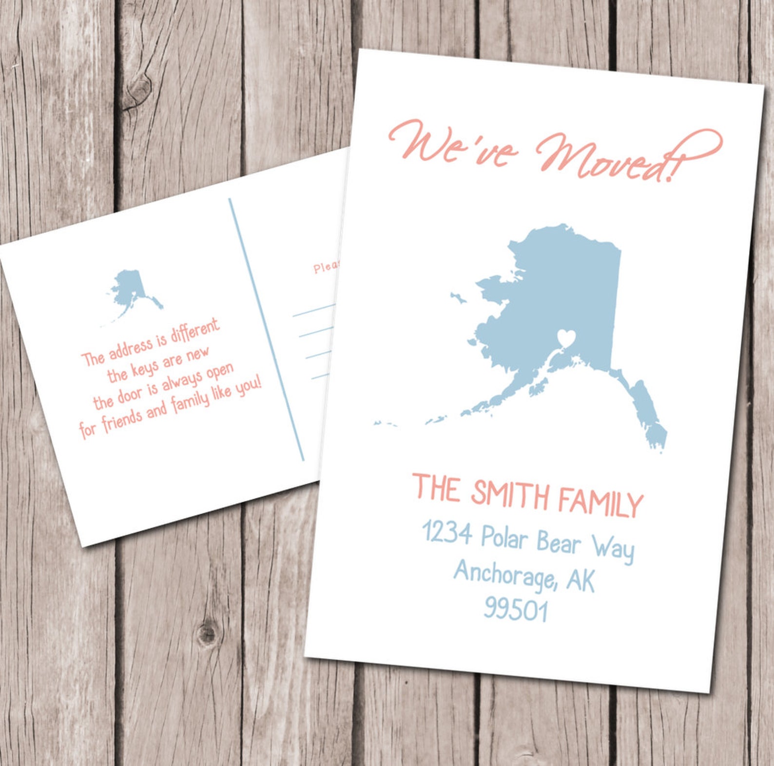 Printed We've Moved Postcards Vertical Personalized Etsy