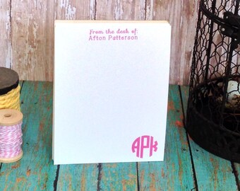 Monogram Notepad - Personalized Notepad - Monogram Name - Personalized Gift - Preppy Stationery