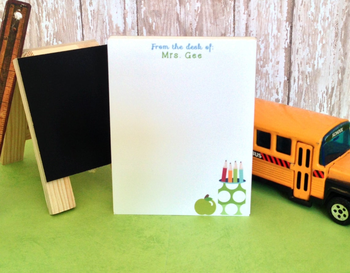Personalized Teacher Notepad - School Notepad - Teacher Gift ...