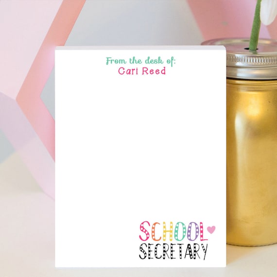 Secretary Notepad School Secretary Notepad School Secretary Gift - Etsy