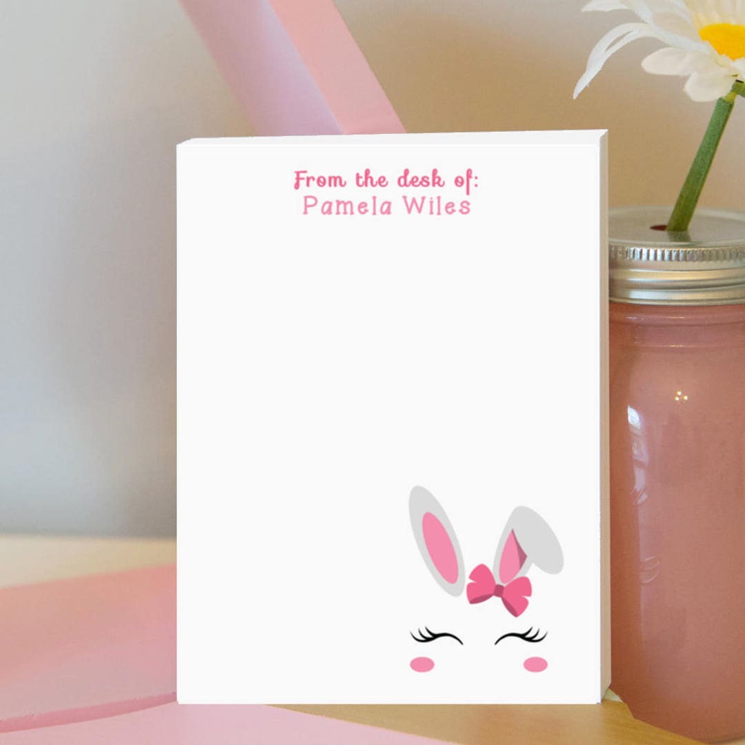 Bunny Notepad Easter Bunny Notepad Easter Notepad Cute Etsy