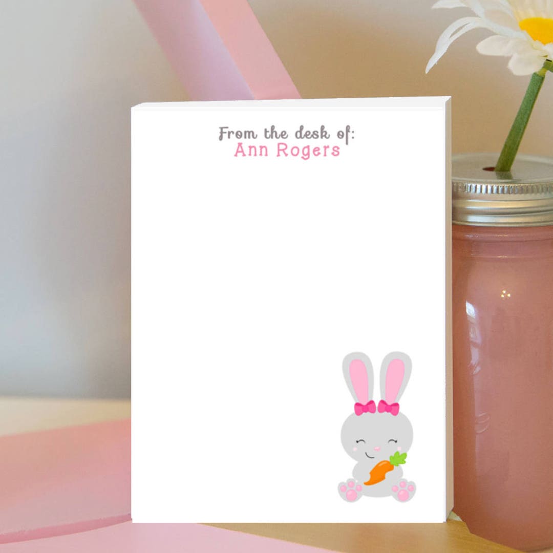 Easter Notepad Easter Bunny Notepad - Easter Notepad - Cute Bunny - Personalized ...