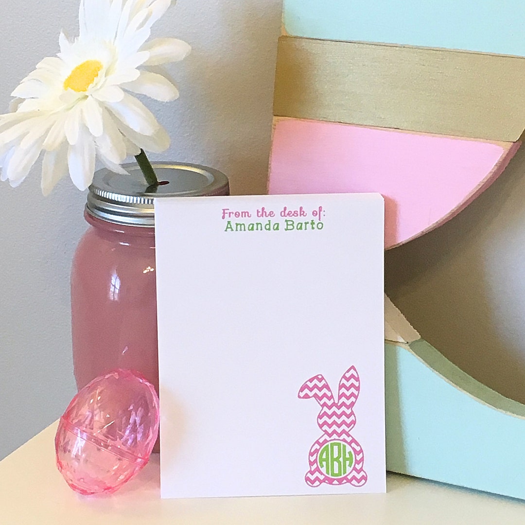 Easter Notepad Easter Bunny Monogram Notepad - Personalized Notepad - Easter Notepad ...
