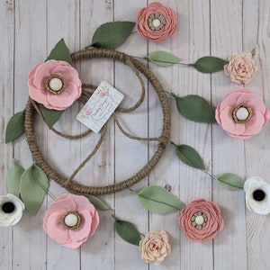 Blush felt flower Mobile