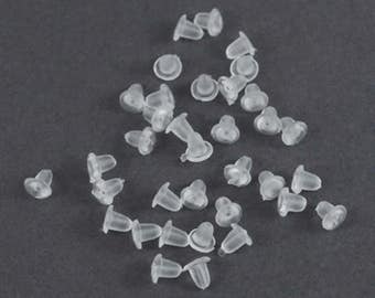 BULK 100 ( 50 Pairs) of Rubber Earring Backs / Stoppers Bullet Style Jewellery Findings Fashion Jewellery