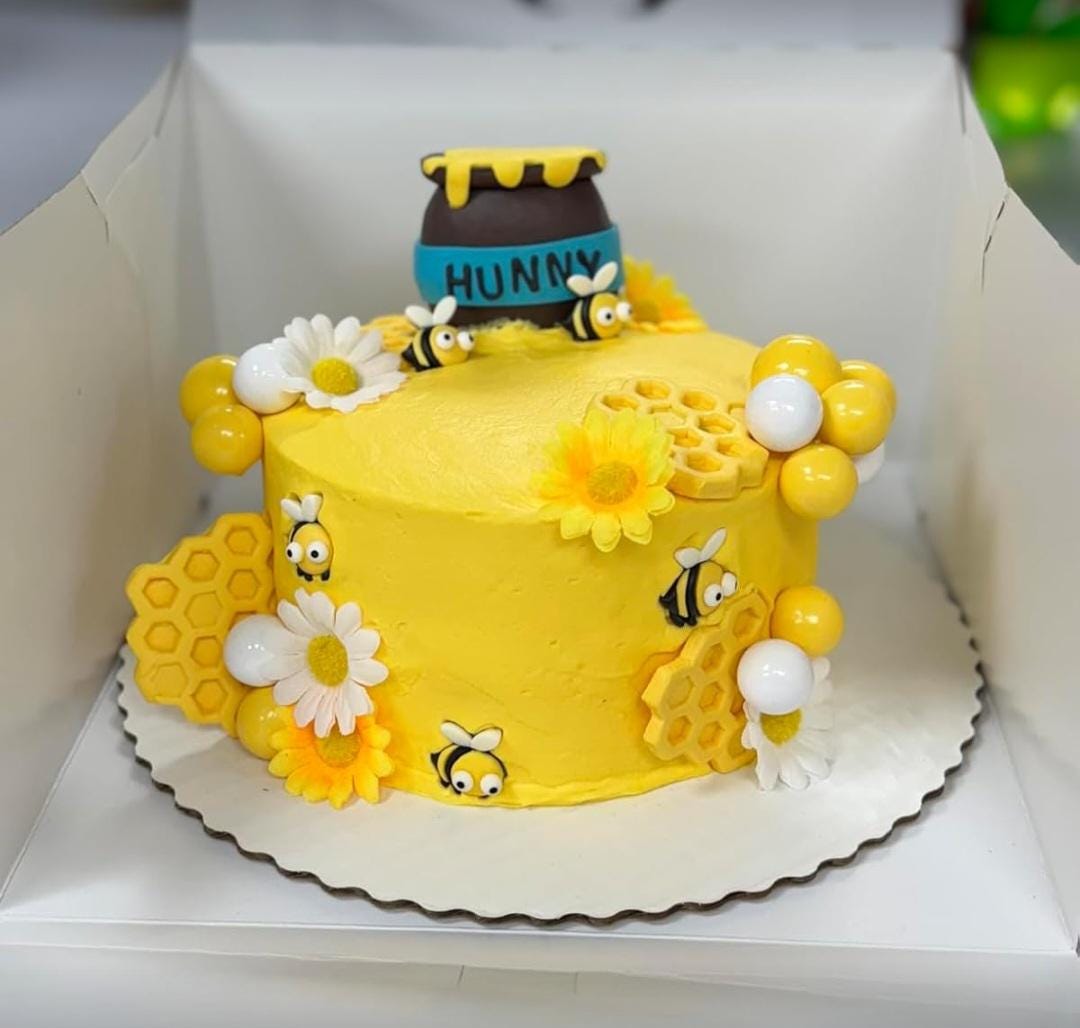 Ephlyn Lot de 24 décorations de gâteau en forme d'abeille à paillettes dorées pour anniversaire, fête prénatale, fête d'enfants