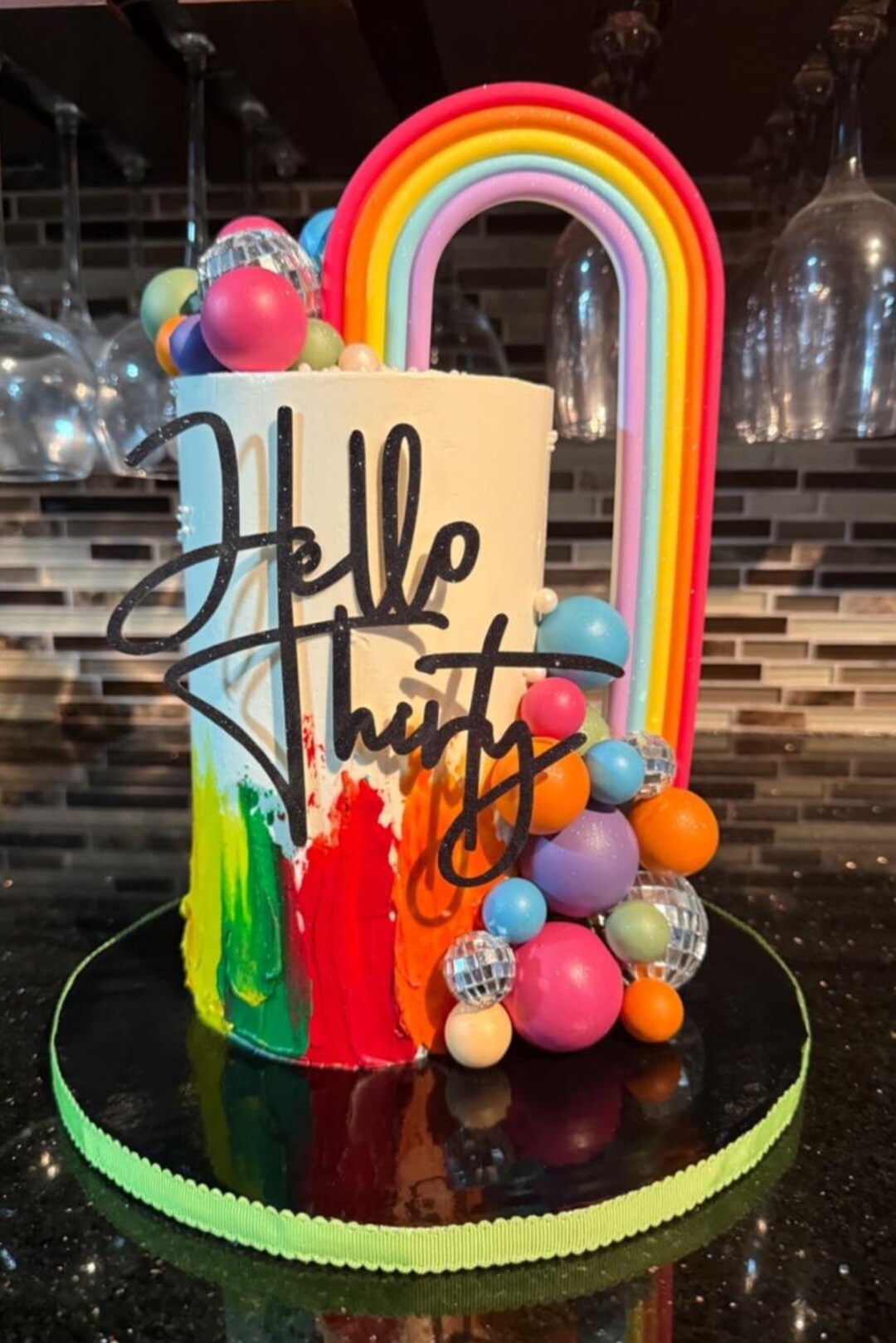 38 decorazioni per torta blu arcobaleno oro palline blu decorazioni per torte boho erba per compleanno bambino matrimonio compleanno forniture per feste a tema
