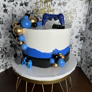Gamer Cake Topper Set, Clay Controller, Birthday Party Decor
