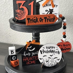 Halloween Tier Tray Decor, Spooky Tier Tray, Ghost Decor, Fall Decor, Pumpkin Tier Tray, Tier Tray Decor, Halloween Decor, Tiered Tray Decor