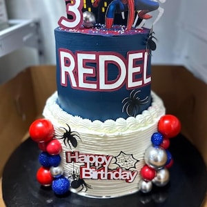 Spiderman Birthday Cake Topper Set: Party Decorations