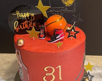 Ensemble de décoration pour gâteau de basket-ball : décoration de fête d'anniversaire