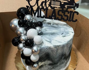 I&#39;m Not Old I&#39;m Classic Cake Topper, Vintage Car Birthday Cake Decor, 40th 50th 60th 70th 80th 90th 100th Birthday Party Decorations