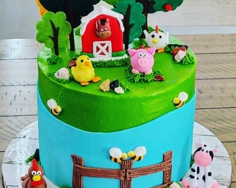 Farm Cake Topper, Farm Birthday Cake Topper, Farm Birthday, Farm Animals Cake, Farm baby shower cake, Farm Baby Shower, Farm Themed Cake