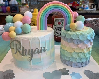 Cake Topper, Rainbow Cake Topper, Birthday Cake Topper, Baby Shower Cake Topper