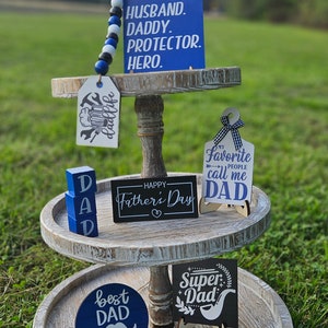 Tiered Tray Decor, Father&#39;s Day Decor, Father&#39;s Day Gift, Dad Gifts, Father&#39;s Day Decor