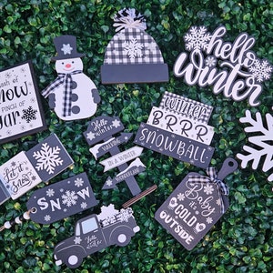 Schnee Tiered Tablett, Tiered Winter Tablett, Weihnachten Tiered Tablett, Tiered Tablett, Tiered Tablett Decor, Weihnachten Tiered Tablett Decor Set