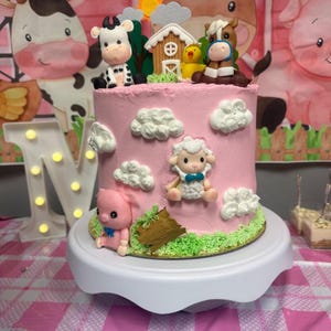 Farm Cake Topper, Birthday Cake Topper, Baby Shower Cake Topper Farm Birthday, Animal Birthday, Farm Baby Shower,Animal Baby Shower,FarmCake