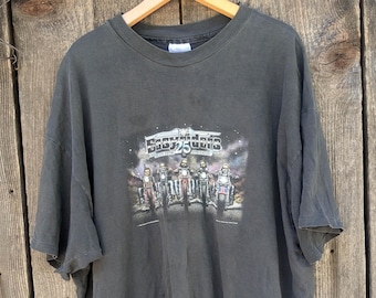 00s Vintage Stussy Neighborhood Boneyards T Shirt / Black Cotton