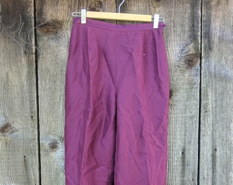90s vintage mauve silk slacks / high waist trousers pants / retro pin up glam rockabilly elegant hipster chic classic Hollywood minimal 4