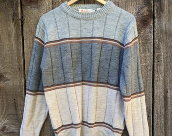 Vintage 50s Kodiak Pullover by Campus Boys Blue Red White Acrylic