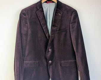 Aubergine Samt-Blazer / Lila Herren Sakko Sportjacke XS XS XS A4 XS