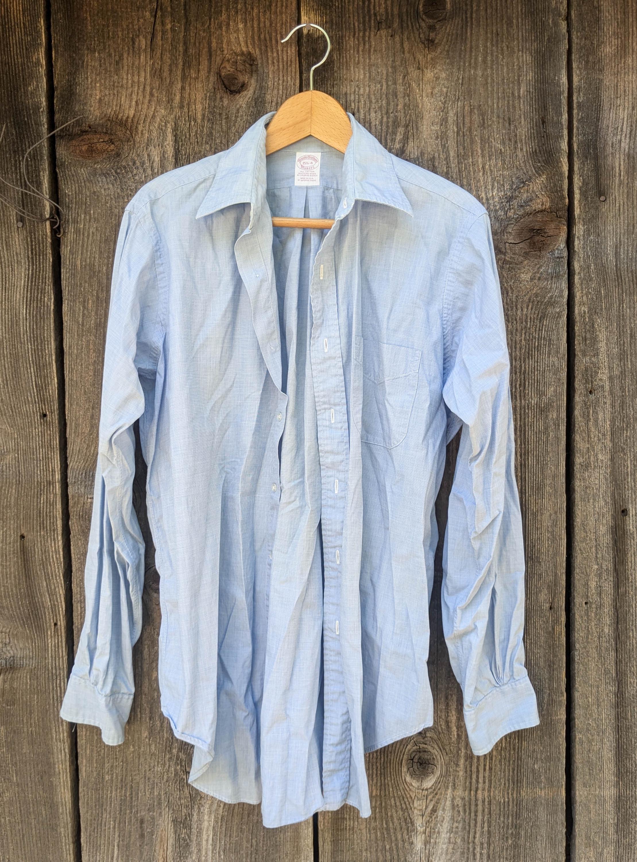 Buy 80s Vintage Brooks Brothers Makers Button up Shirt / Blue