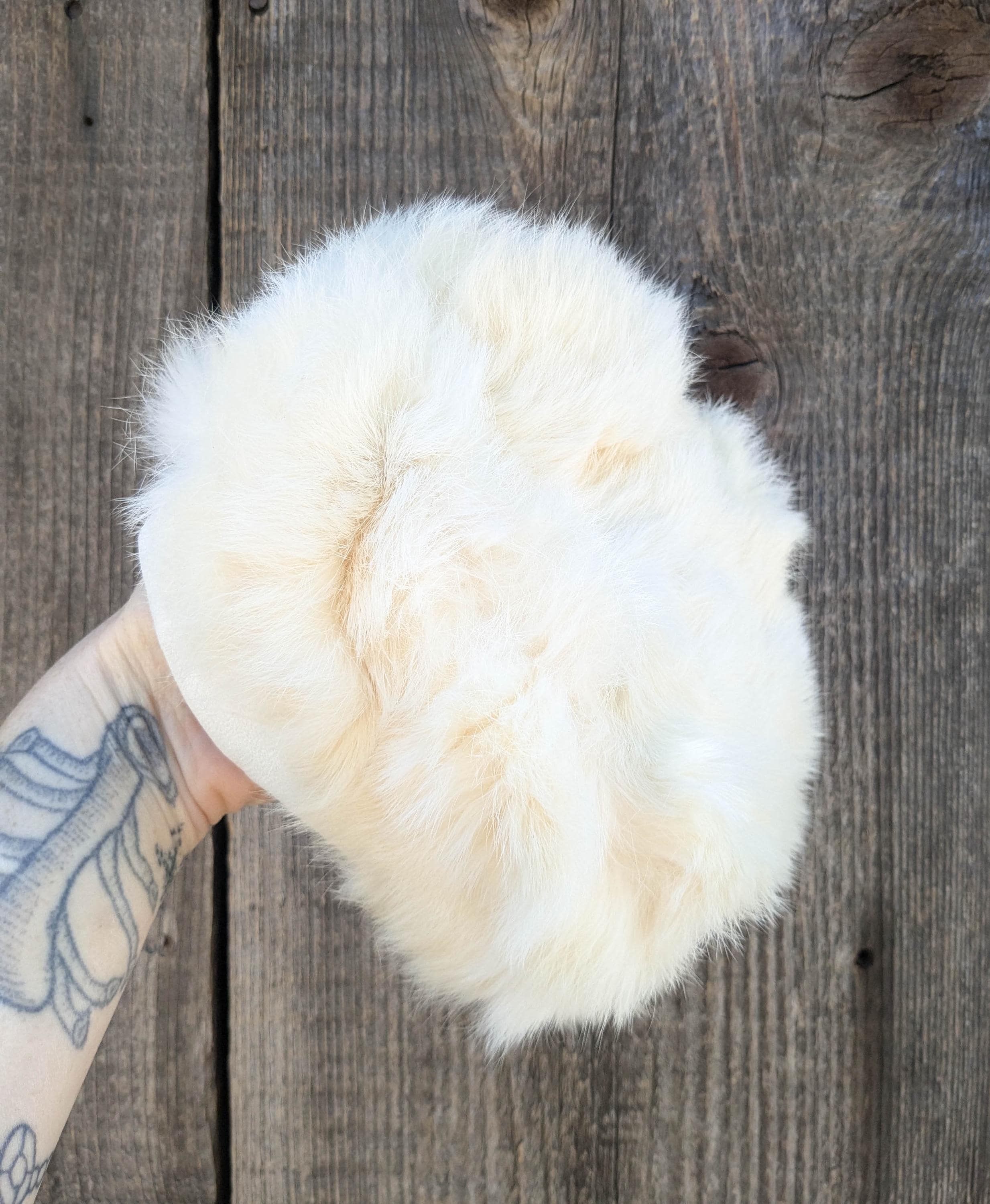 Pill Box White Faux Fur Lady 1940\'s Hat 50s Vintage White Fur Pillbox Hat / Cocktail Fascinator  main image 3