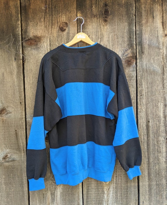 80s vintage striped crewneck / baggy oversize bla… - image 8