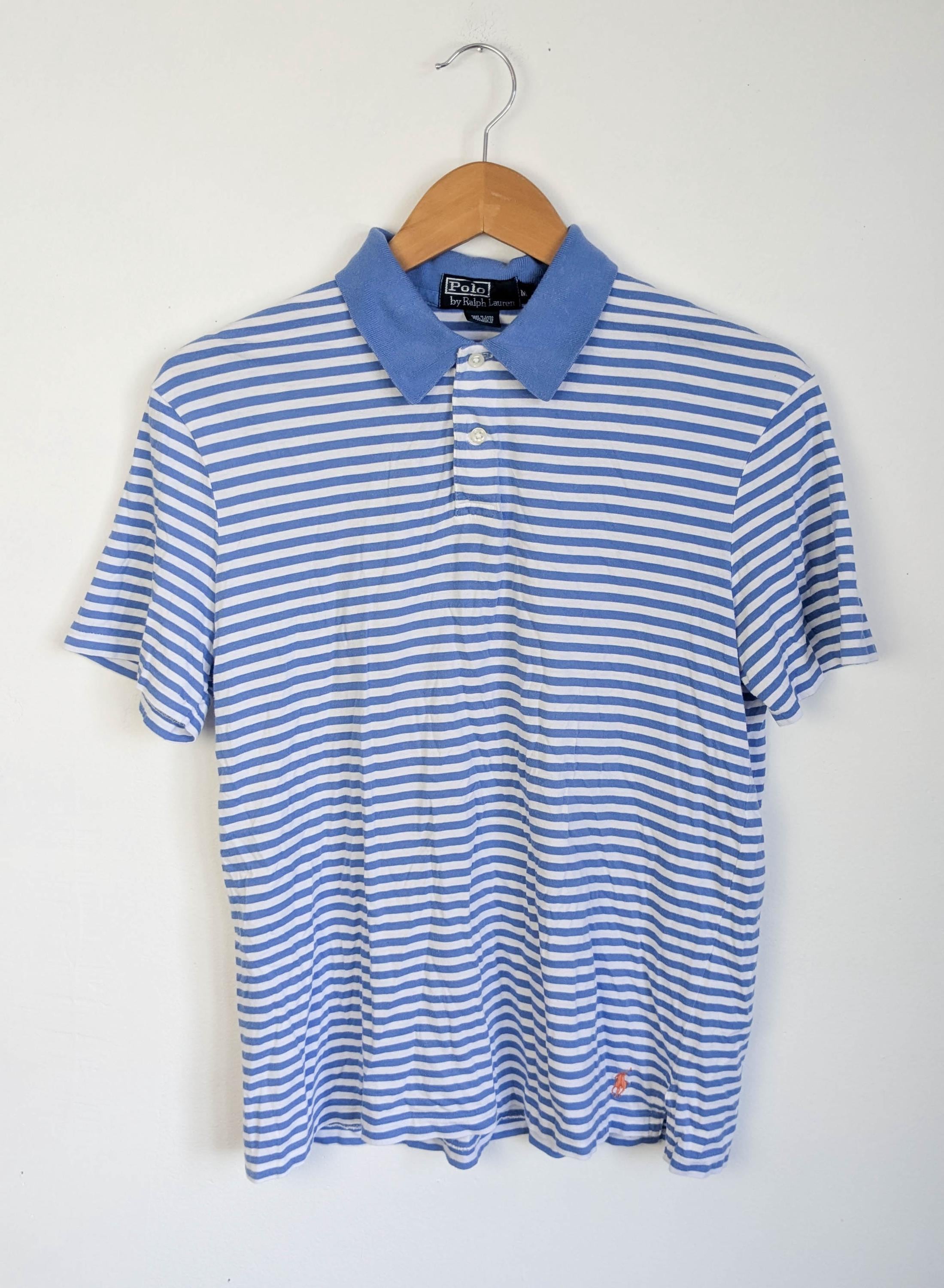 トップス 90s POLO by Ralph Lauren henry neck top 90s Ralph Lauren Striped Polo Shirt: Single Stitch Vintage Henley