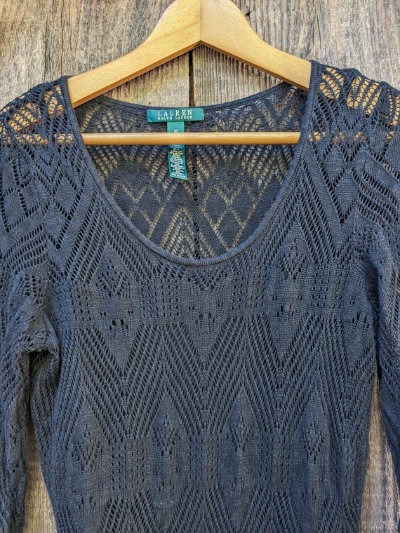 Buy 80s Vintage Black Crochet Dress M Linen Cotton Ralph Lauren / Scoop  Neck Sheath Midi Dress Clingy / Boho Goth Gothic Rocker Minimalist Glam  Online in India - Etsy