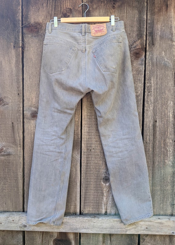 90s vintage Levis 501 xx jeans gray denim / butto… - image 6