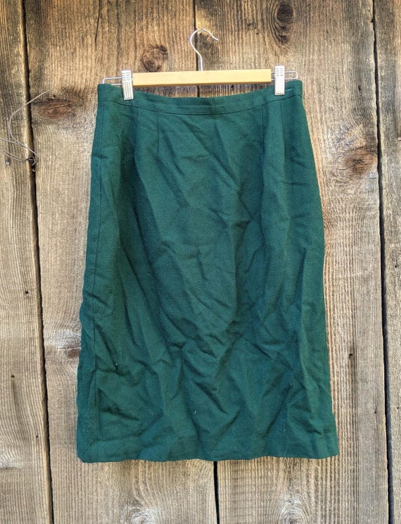 80s vintage wool Albert Nipon suit skirt jacket s… - image 8