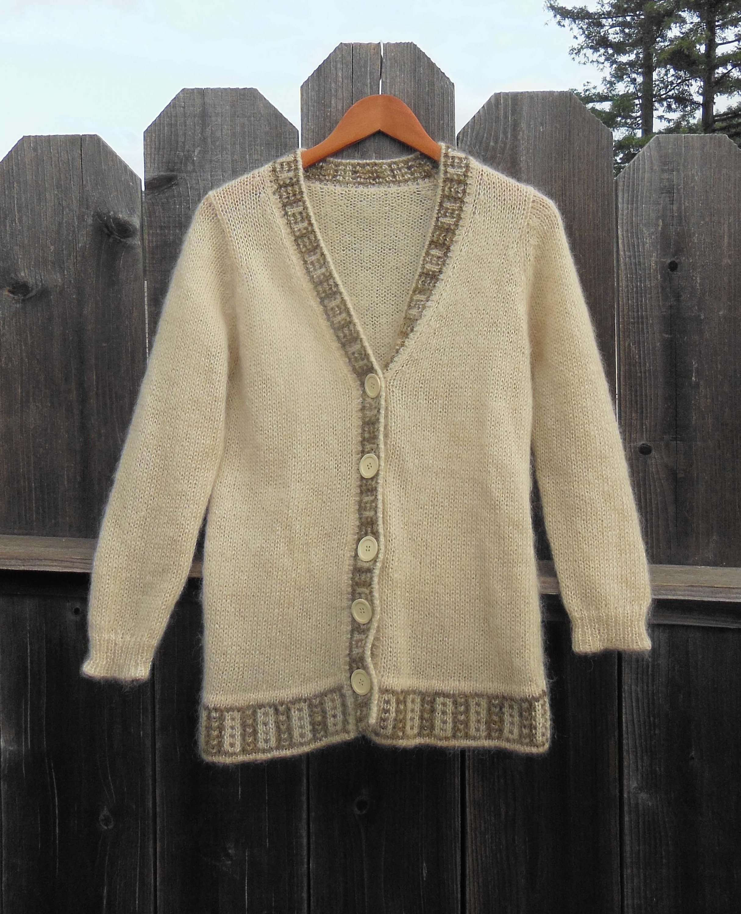 70s Vintage Mohair Cardigan Sweater 